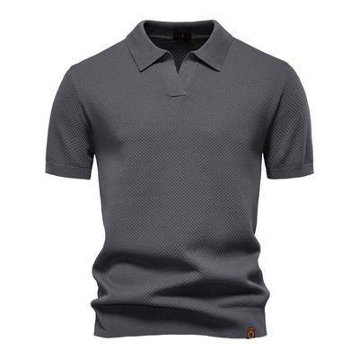 Summer Pineapple Wool Woven Polo Shirt Male Business