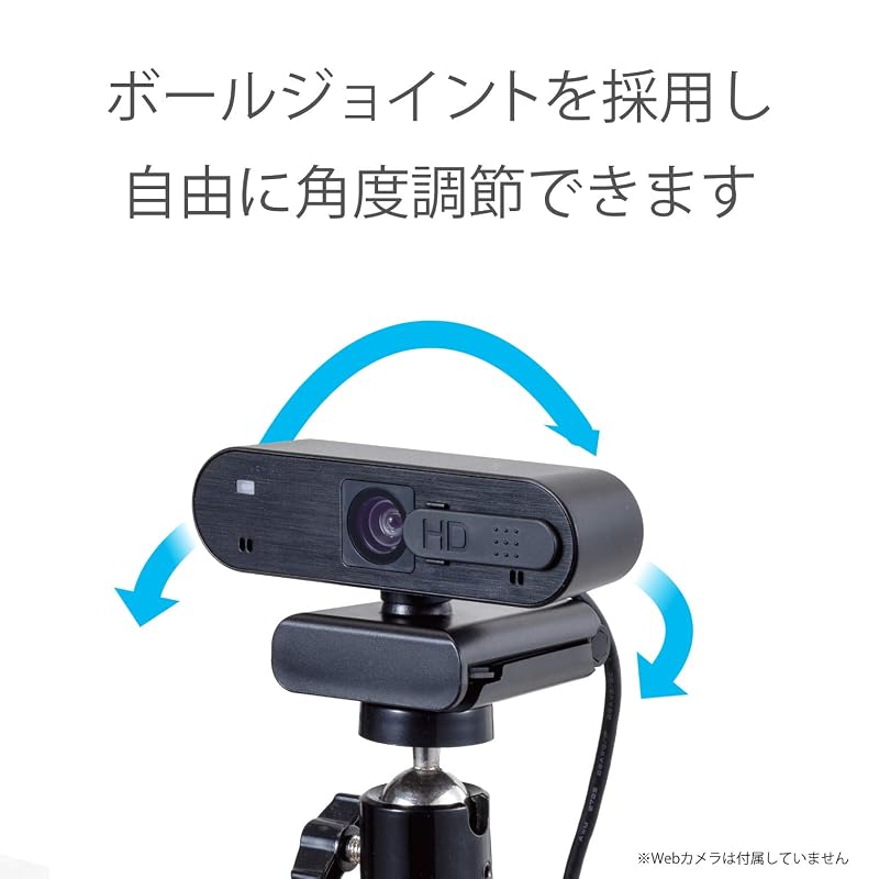 ELECOM Webcam Arm Clip Stand with GoPro Adapter, Black UCAM-DSCLP30BK
