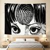 Japanese Horror Anime Tapestry U-Uzumaki by Junji Ito Wall Tapestries Headboard Bedroom Flag Decor Wall Art Decor Backdrop Cloth