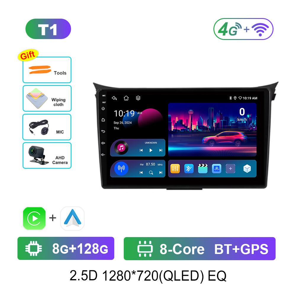 Android 14 Intelligent System WiFi GPS for Hyundai I30 Elantra GT 2012 - 2017 Split Screen 4G BT Car Radio Multimedia Player