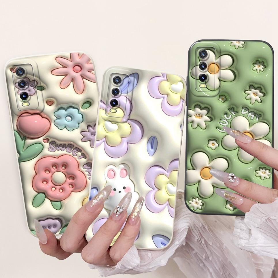 Per Vivo V2027 V2028 V2029 Cover Posteriore Vivo Y11S Y12s Y12a Y20 Y20s Y20i Custodia Girly Fashion Funda Bumper Morbido in Silicone Liquido