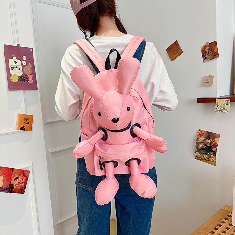 Süßer Kaninchen Rucksack für Mädchen Fashi 3D Cartoon Rucksäcke Leichte Damen Tasche Trend Schüler Schultasche Geburtstagsgeschenk