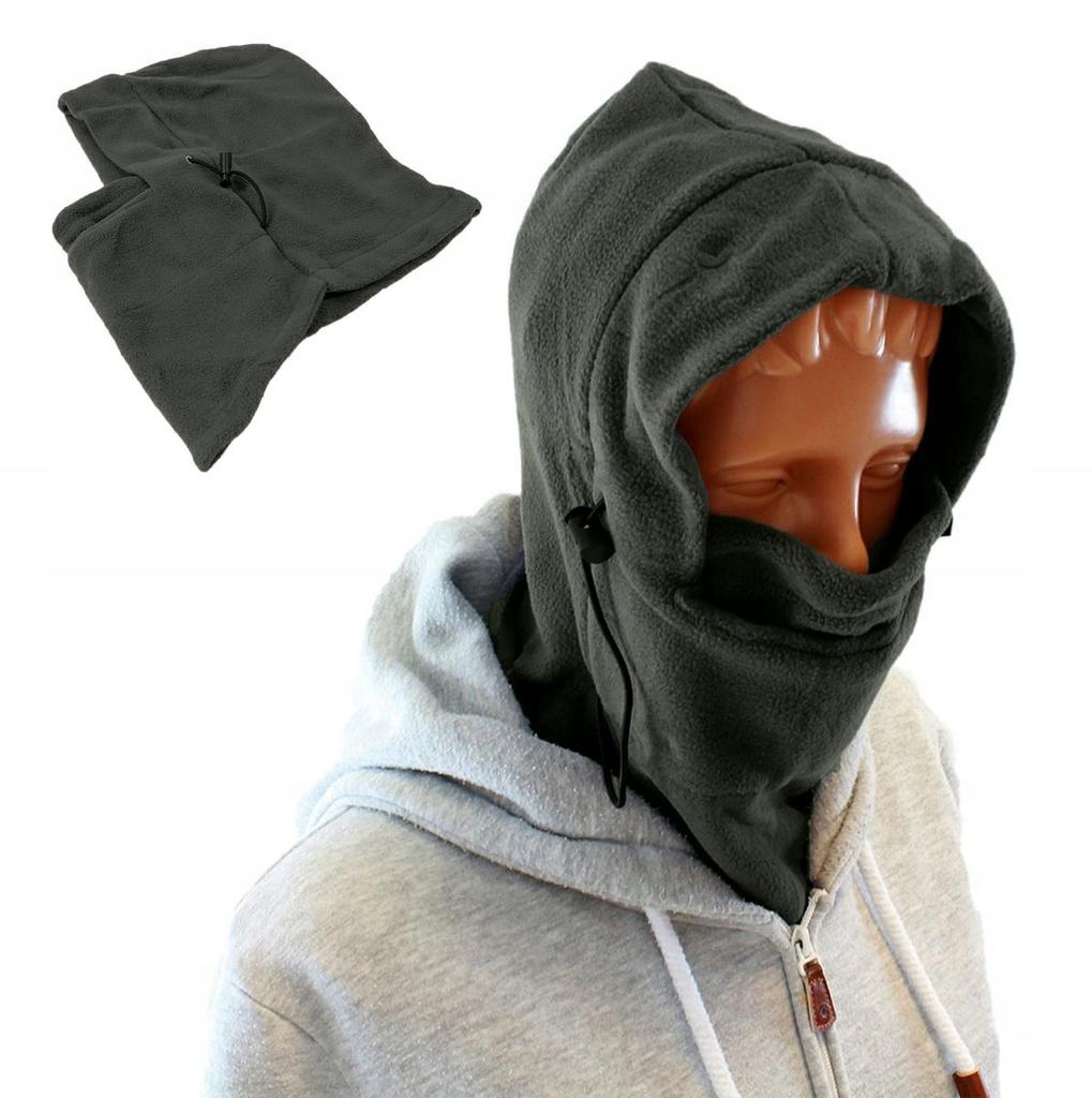 Scarvel Hat Scarf Fleece Balaclava Gray