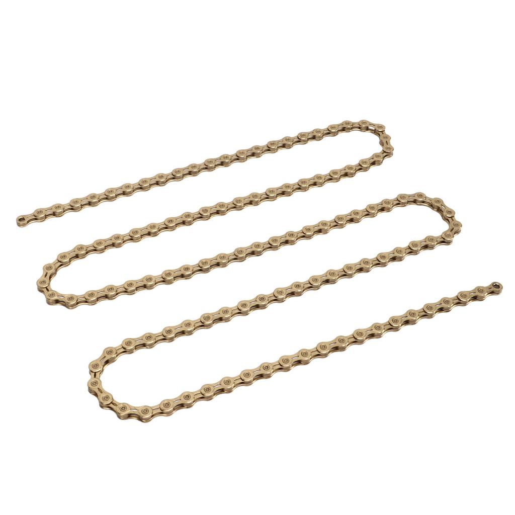 Mountain Bike Chain 10 Speed High Carbon Steel Gold Hollow Bike Speed Chain Replacement for Cycling