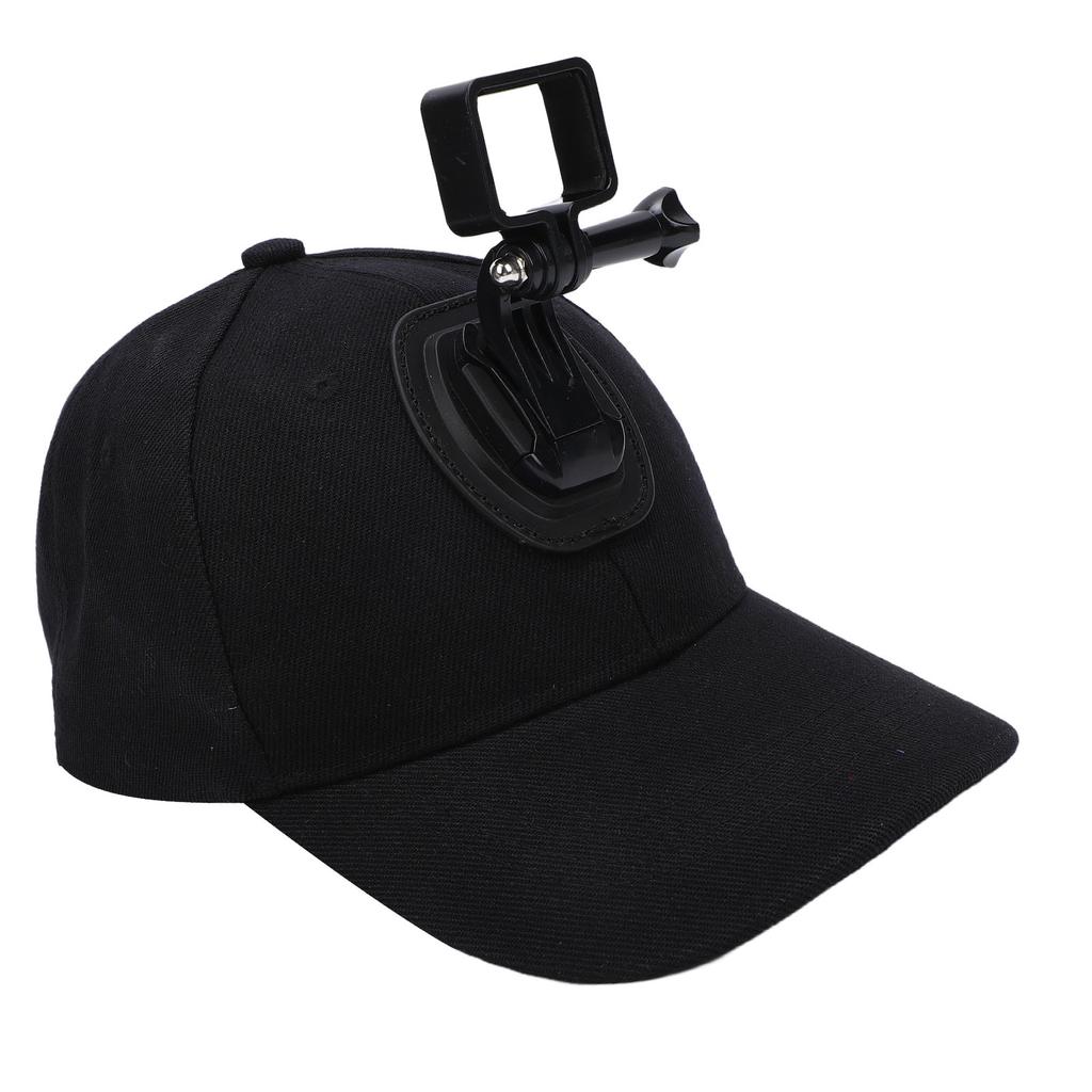 Baseball Cap with Action Camera Mount Bracket Fit for Pocket 3 Sport Camera Hat Lightweight Wide Compatibility Black