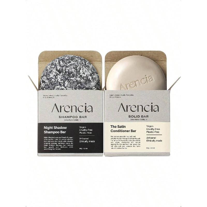 

arencia Shampoo And Conditioner Bar (80g+80g) [Biotin & Shea Butter], Night Shadow Shampoo Bar + The Satin Condtioner Bar