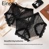 Big Size Female Spring and Summer Sexy Lace Leopard Print Hollow Mesh Yarn 10a Antibacterial Extended Crotch Triangle Briefs Einson