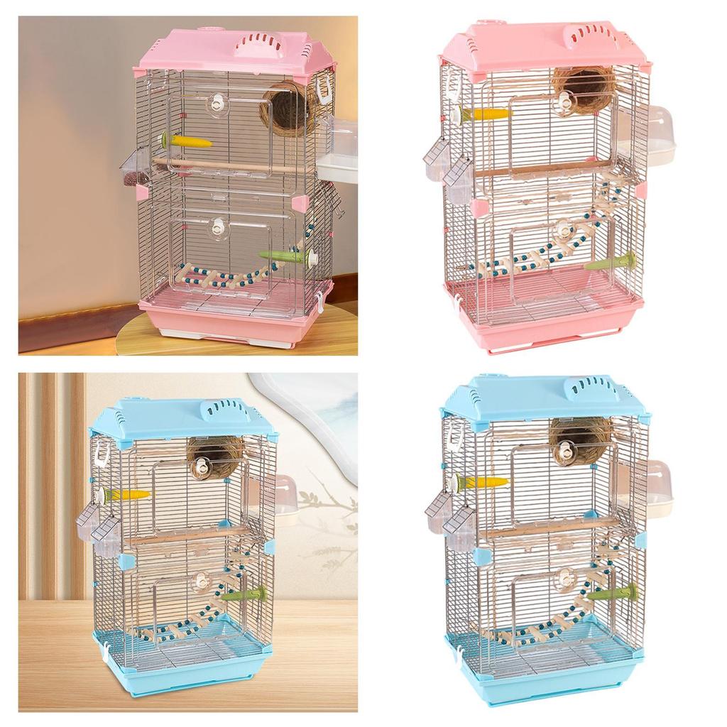 Bird Cage Birdcage Breathable Large Home Decor Parrot Cage Double Layer for Parakeets Parrotlet Lovebirds Finches Budgie