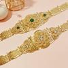 Moroccan Retro Formal Gown with Rhinestone Belt & Carved Waist Chain