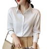 Women's Long Sleeve Velvet White Shirt - 2025 Autumn/Winter Style, Loose Fit, Niche Design