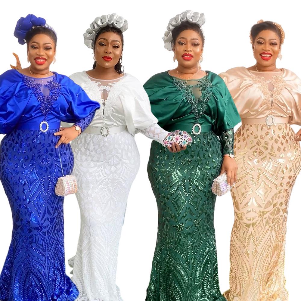 Elegant Plus Size Sequin Party Evening Dress for Women