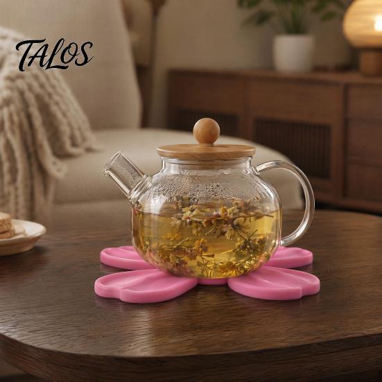 Talos Petal Shaped Coaster, Heat Resistant Silicone Mat, Non-Slip Dishwasher Safe Pot for Kitchen Dining Room