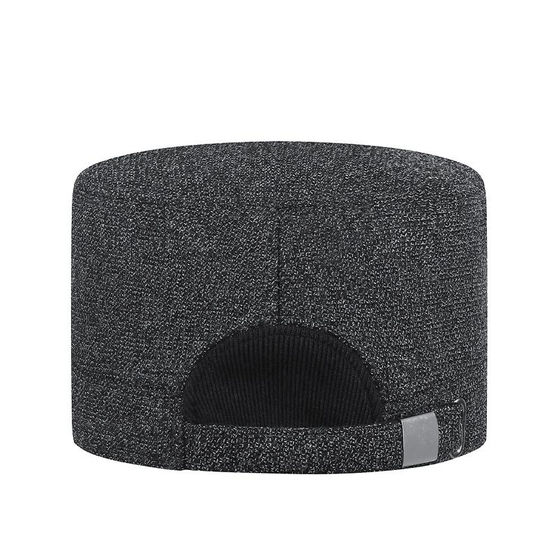 Men's Winter Hat Middle-Aged and Elderly Cold-Proof Warm Flat Top Hat Cashmere Ear Protection Cotton Hat