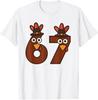 Funny Six Seven Meme Thanksgiving Turkey Number 67 Unisex T-Shirt