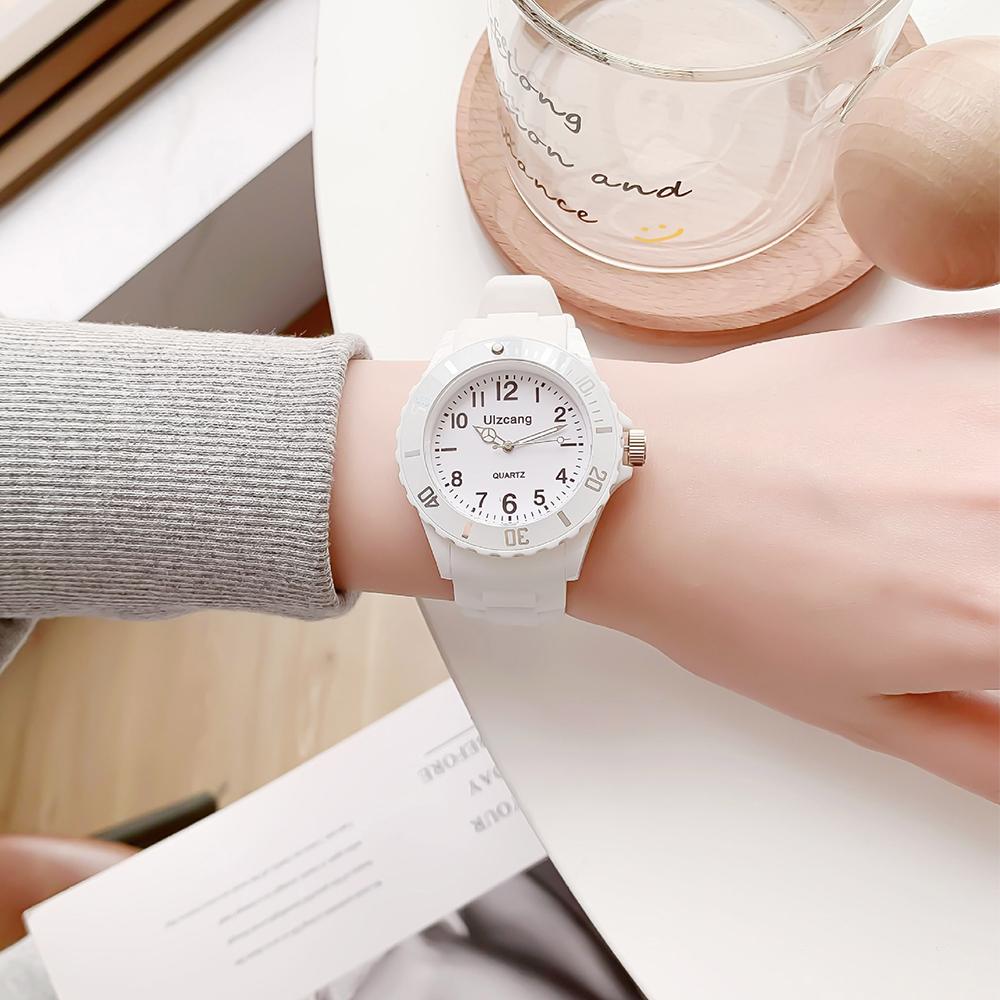 

Kids Exam Watch Girls Boys Elementary School Waterproof Imitation Drop Macaron Little Fresh Sport Jelly Candy Color