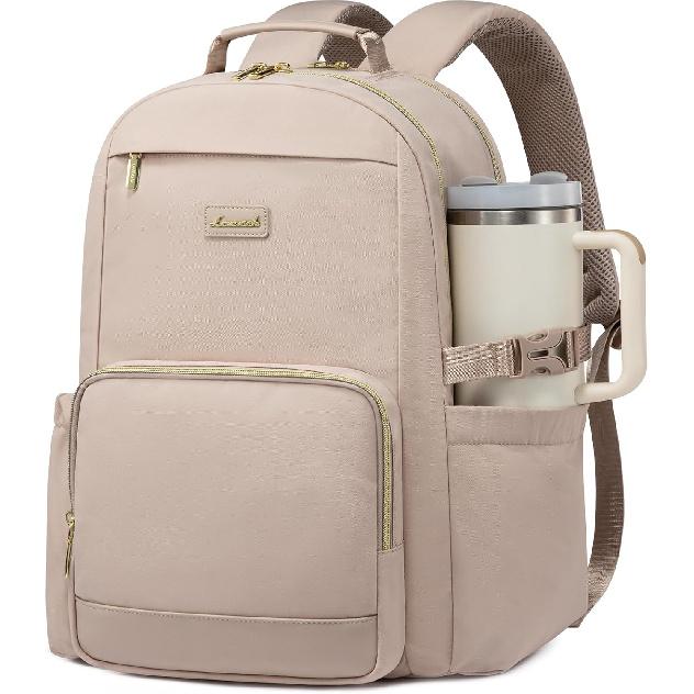 LOVEVOOK Laptop Backpack for Women with Pouch Pocket for Large Capacity Cup,15.6 Inch Laptop Computer Bag Travel Backpack Purse,Waterproof Work