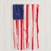 Patriotic Decorations Wreath & Flag Banner, 3D Star Hanging Ornaments for Front Door, Weatherproof Porch Hanging, Outdoor Wall Sign for Independence