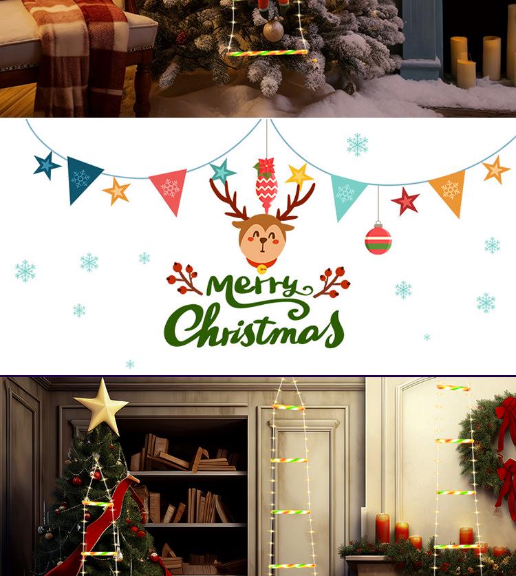 LED Santa Climbing Ladder String Lights - Indoor/Outdoor Holiday Decor