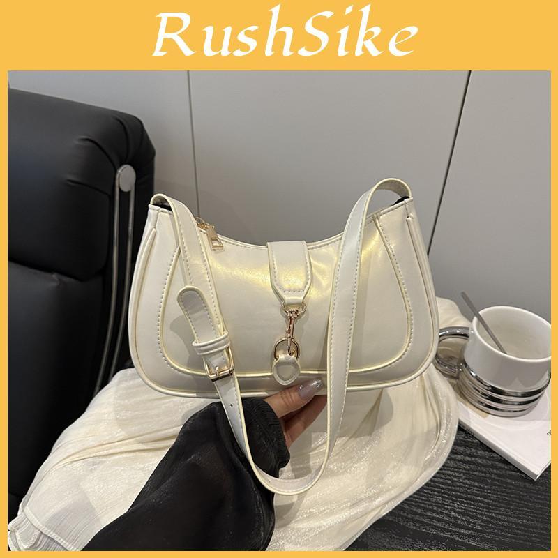 French Small Designer Pu Handbag With Top Zipper For Daily Casual Wear