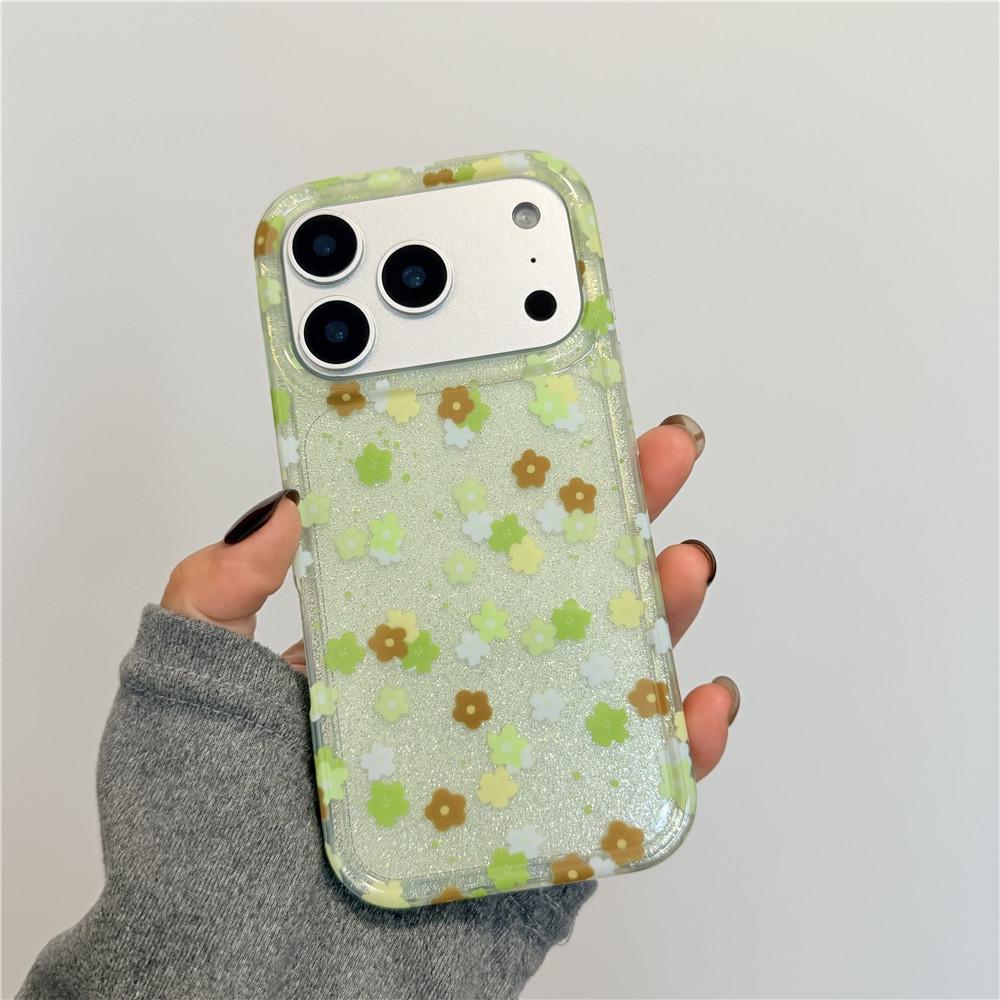 Floral Glitter IMD Case for iPhone 14/15/16/17 Pro Max iPhone 14