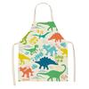 Dinosaur Print Apron with Hanging Neck, Sleeveless Cotton and Linen Apron, Kitchen Chores, Oil and Dirt Prevention Apron Can Be