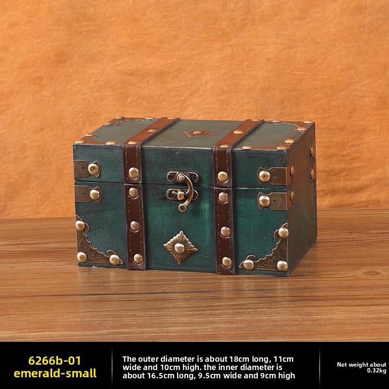 European Retro Wooden Lock Storage Box Home Storage Box Wooden Box Decorative Ornament Secret Room Escape Prop Box