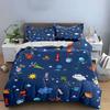 Space Theme Kids Bedroom Decor Soft Comfortable Duvet Cover Bedding Set Included 1*Duvet Cover & 2*Pillowcases, Gift