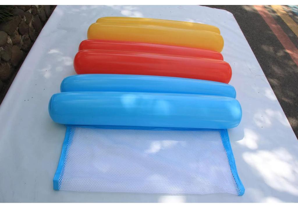 Inflatable Floating Pool Raft Lounger - Foldable Swimming Ring Bed