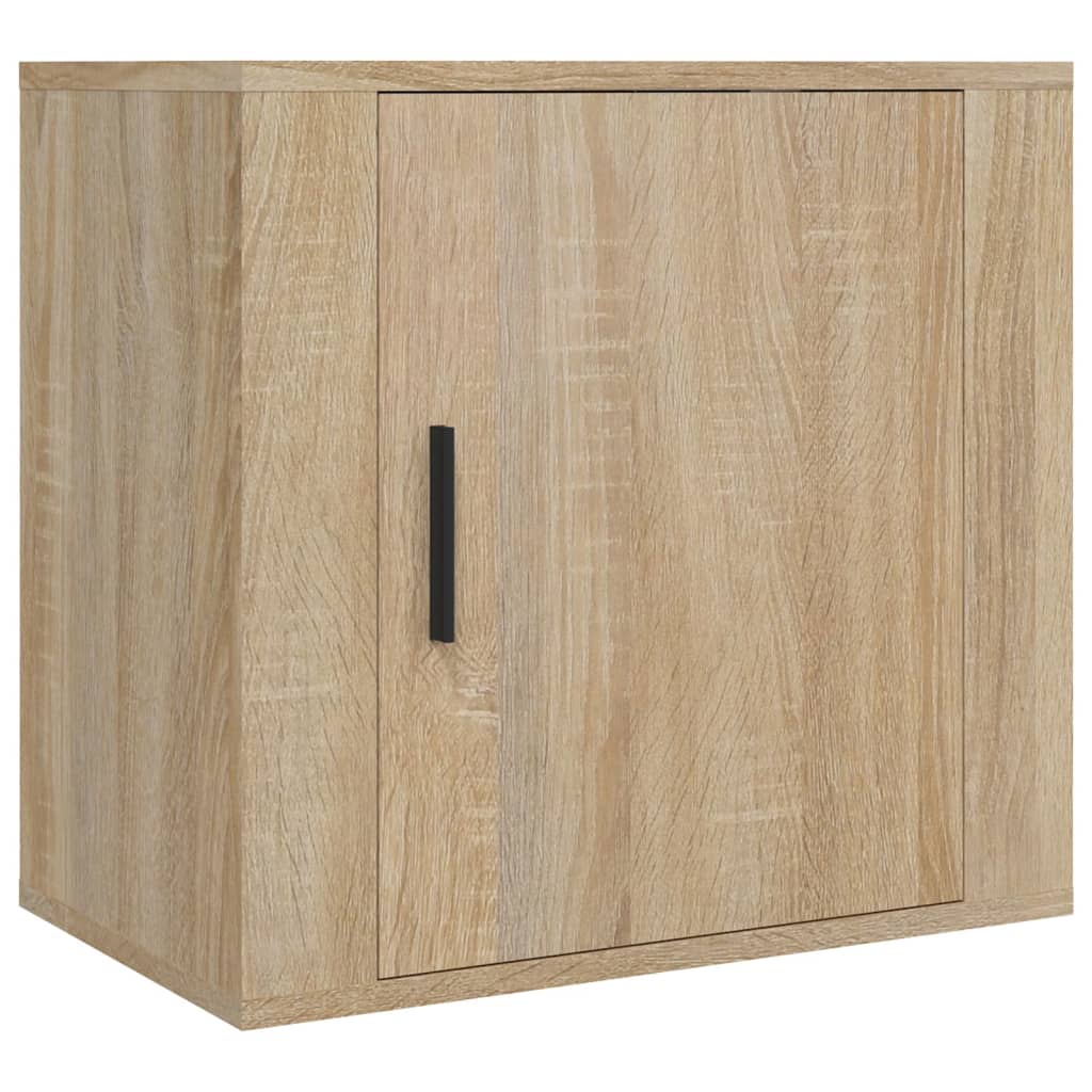 Wall Mounted Nightstands Set of 2 Sonoma Oak Finish 50 x 30 x 47 cm