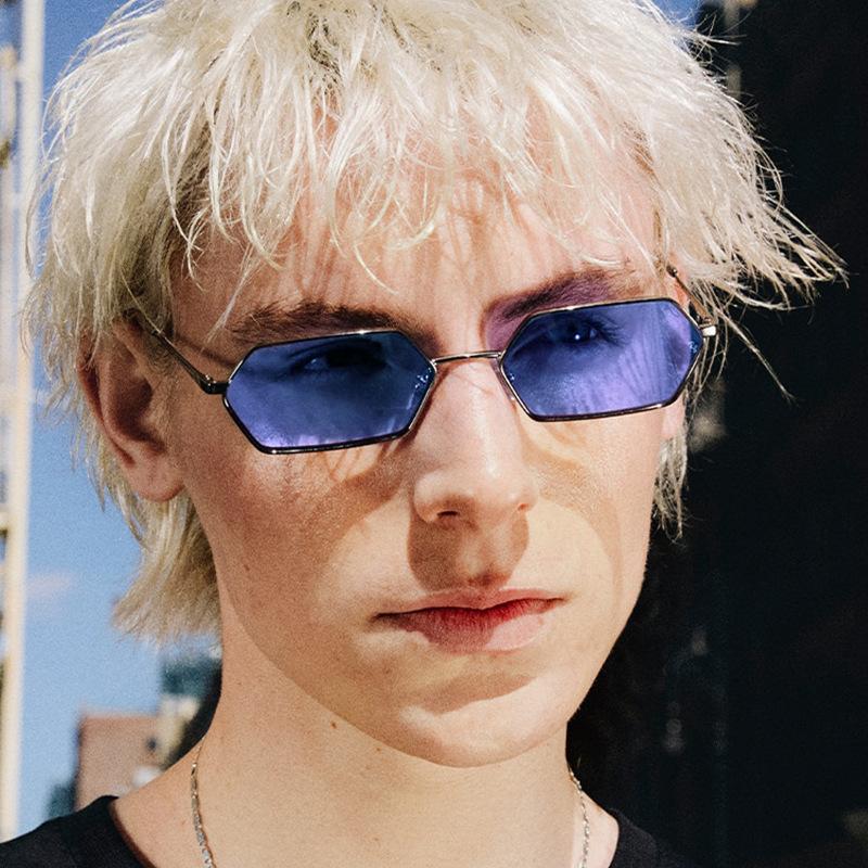 Attractive Glasses Women's Vintage Style Sun Glasses Polygon Shape Fashion Trendy Sunglasses European American Stylish Men Glass