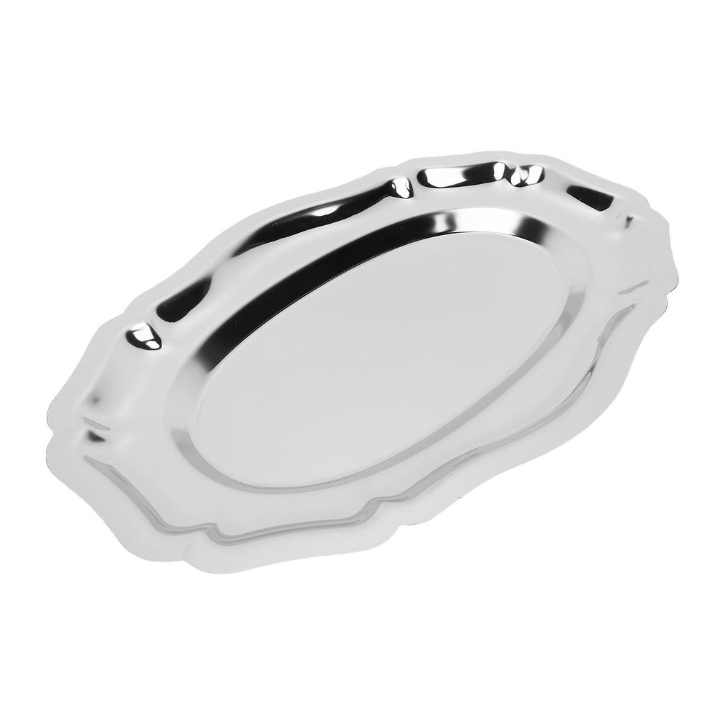 Serving Tray 304 Stainless Steel Dessert Plate Multi Purpose Reusable Decorative Appetizer Platter for Kitchen Party