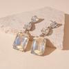 Silver Needle Wind Diamond Droplet Geometric Square Earrings Personality Temperament Earrings