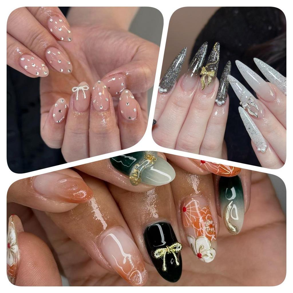 24-Grid Gold Bowknot Nail Art Accessories