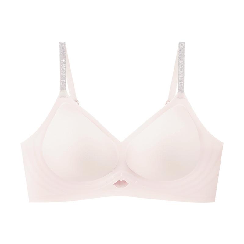 Summer ice silk fixed cup simple anti-sagging small chest gathering adjustment sexy bra