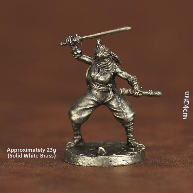 Новая Металлическая Шахматная Фигура Самурай Ниндзя Древний Солдат Модель Игрушка Настольная Игра Подарок Дисплейная Фигура Статичная Фигурка Коллекционная