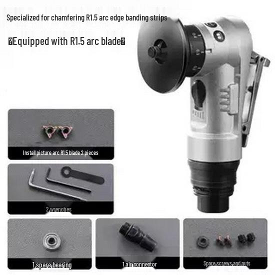 45° Woodworking Pneumatic Burr Trimmer Chamfering Handheld Metal Edge Grinder