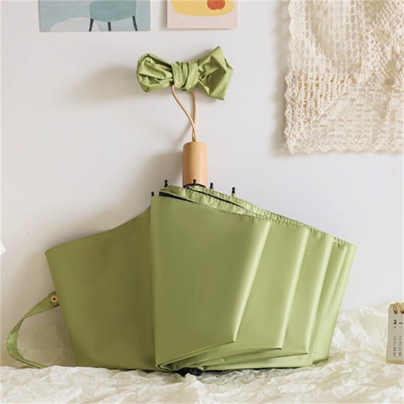 Трехстворчатый деревянный ручка УФ-зонт от солнца и дождя