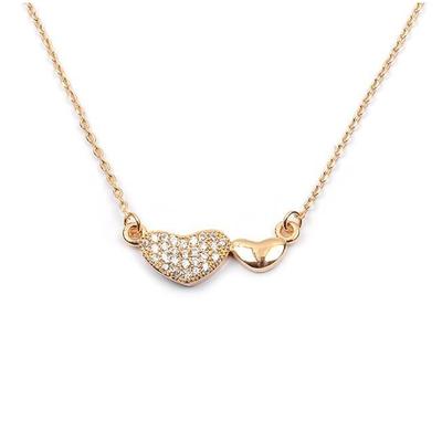 [M8880] - Vergoldete Halskette 'Love' weißgold - 19x8 mm