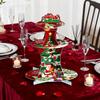 Paper Cake Stand 3 Tier Christmas Cupcake Stand Festive Rack Holder For Gathering Holiday Festival Celebration Home Party Dining