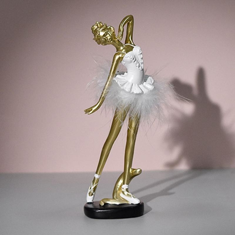 Beautiful Resins Ballerinas Statue Ballet Dancer Figurine Dancing Girl Sculpture for Artistics Home and Office Decors