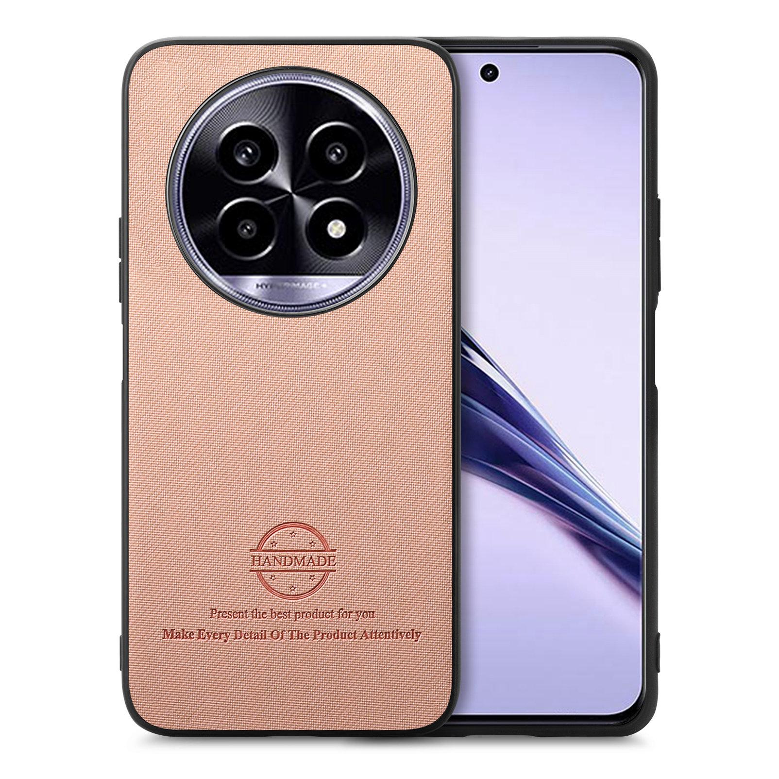 

For Realme 13 Pro+ 5G (Global)/Realme 13 Pro 5G (China) Leather Phone Back Cover with Cloth Texture F