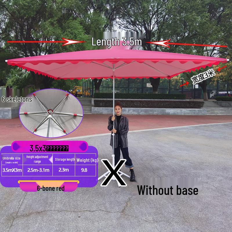 Large Outdoor Rectangular Sunshade Umbrella - Commercial Folding Awning for Courtyard