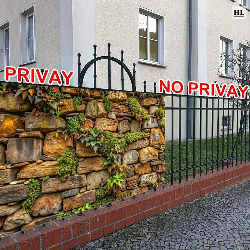 2D Greenery Stone Wall Backdrop for Outdoor Patio and Balcony Decor