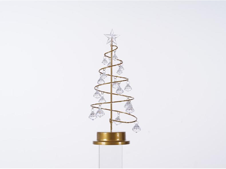 New LED Crystal Diamond Christmas Tree Star Night Light Ornament Lamp