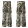 Unisex Vintage Camo Cargo Pants Men Women Fall Winter Loose Fit Streetwear Trousers With Multiple Pockets