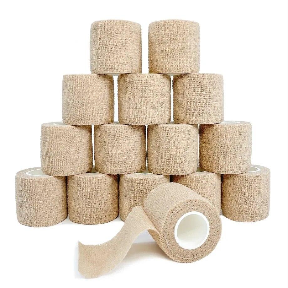 1 rol 2,5/5/7,5/10 cm*4,8 m Niet-geweven Elastisch Zelfklevend Verband Cohesief Verband voor Sport Fixatie Vinger Pols Been