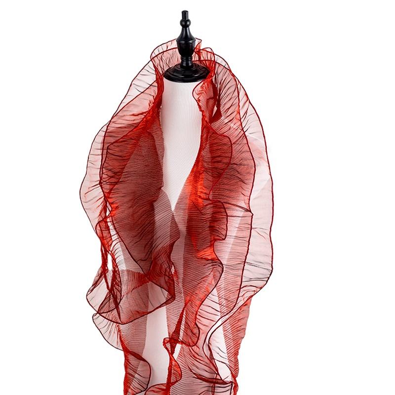 2PC Spitzenbesatz Dekorband Partydekor Transparent Schillerndes Kleiderzubehör Mode Großer gewellter Nähstoff Plissee Rüschen