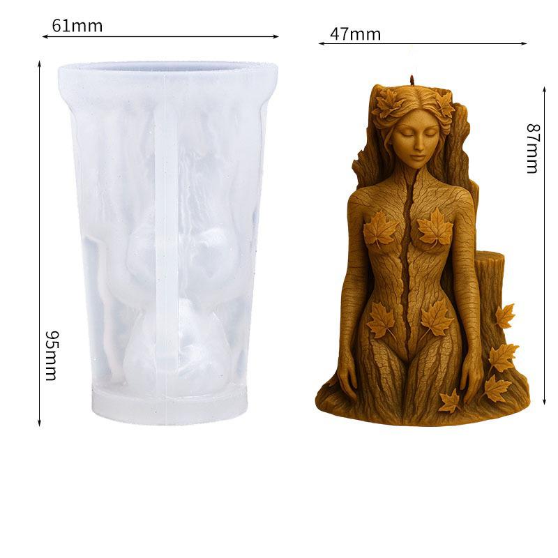 

Female Statue Mold Exquisite 3d Candle Mold Forest Goddess Mold Natural For Resin Crafts Holiday Gifts Party Decoration білий