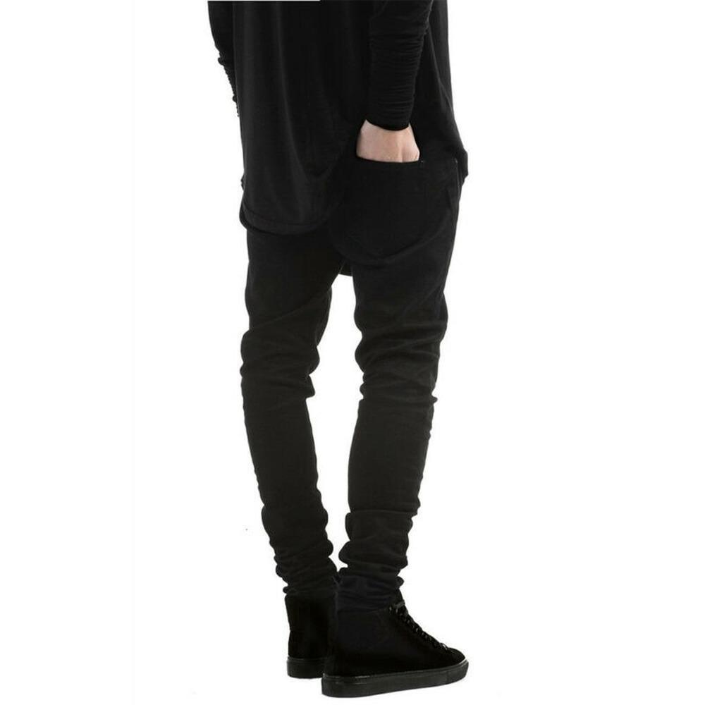 Pantaloni in denim con foro strappato Jeans da motociclista effetto consumato tinta unita Pantaloni lunghi skinny