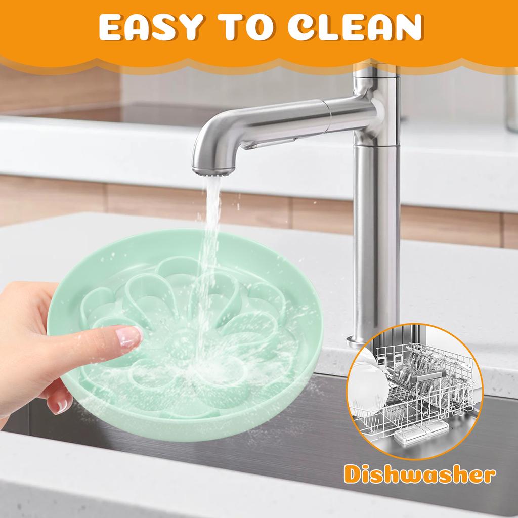 Slow Feeder Pet Bowl Flower Style Cat Dog Food Bowl With Anti Slip Bottom Round Anti-choking Cat Eating Dish Home Pet Supplies